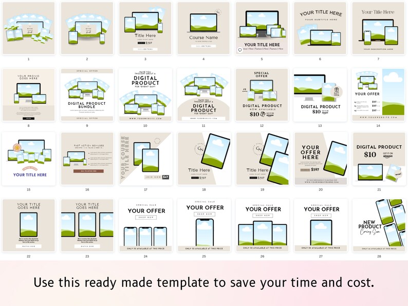50 Etsy Listing Mockup Digital Templates for Marketing Etsy