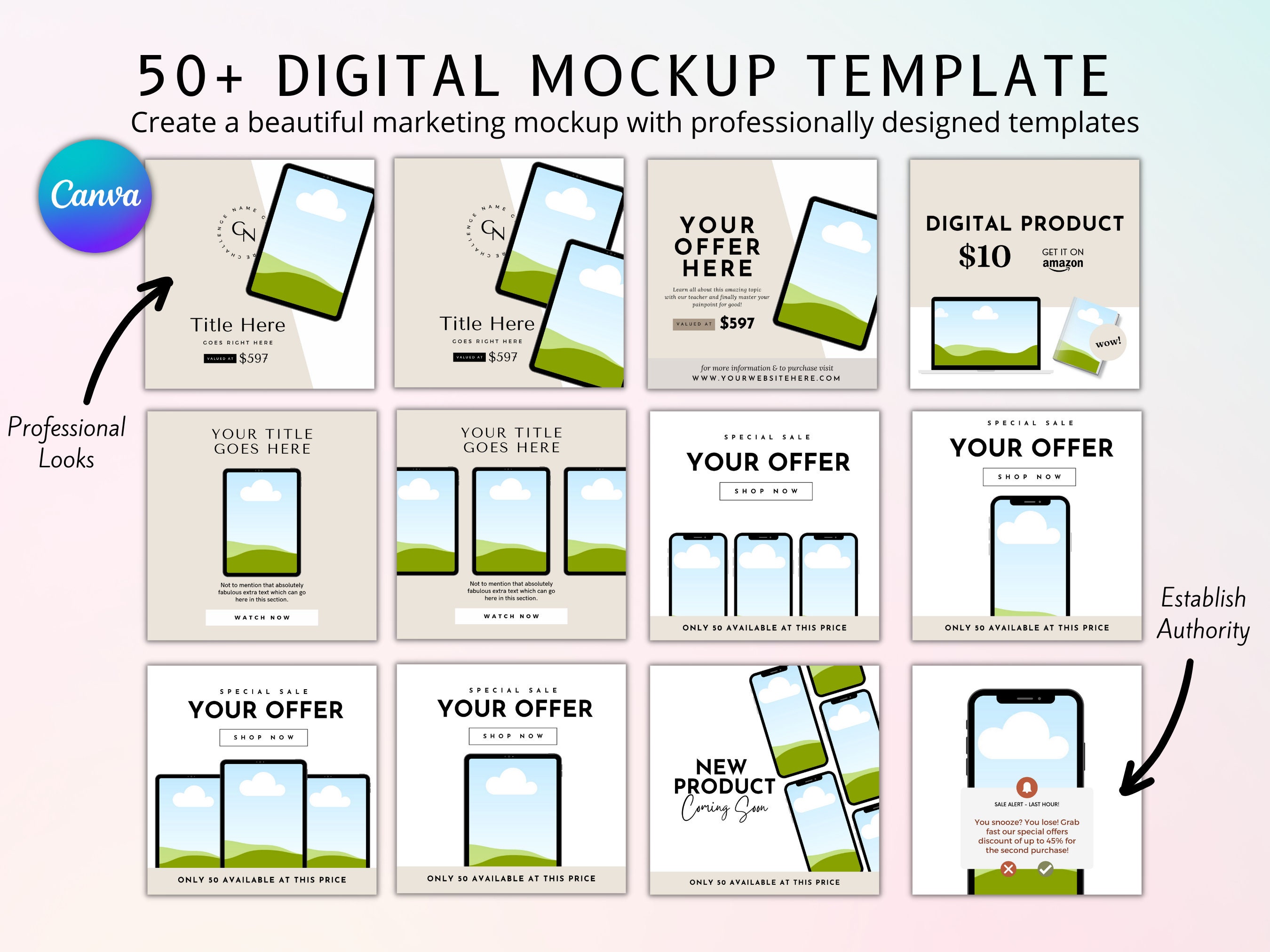 Canva Mockup Templates, Digital Product Mockups (digital Download) Etsy