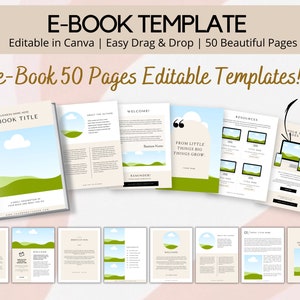 Modelo de e-book editável, modelo de e-book Canva para pequenas empresas, tamanho A4 e carta dos EUA, ímã de leads digital, mini-guia de treinamento