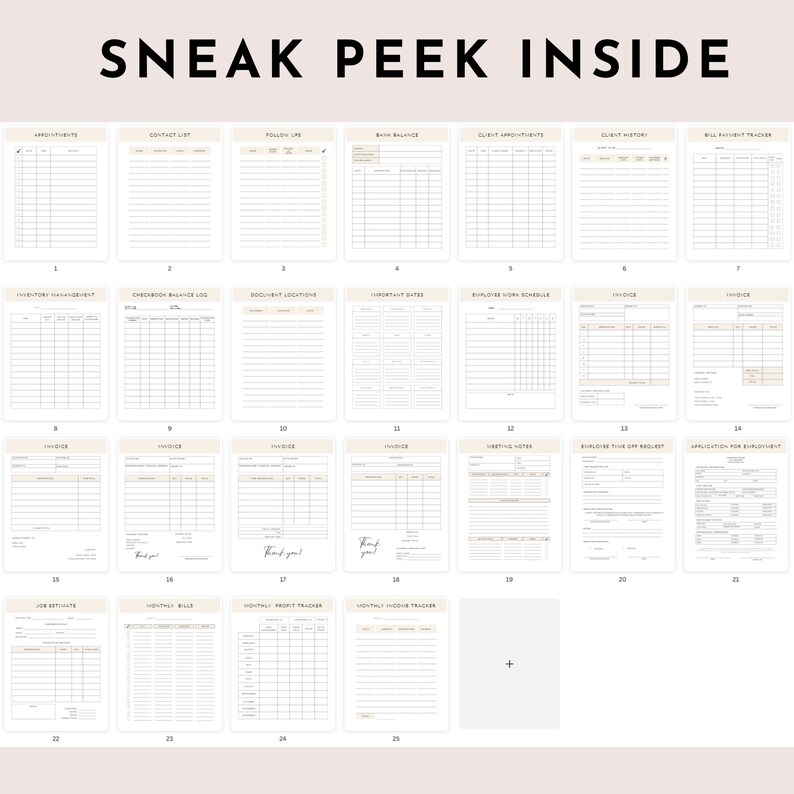 Business Form Template Bundle Business Form Editable in Etsy