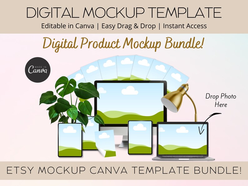 Digital Product Etsy Listing Mockup Bundle, Templates for Marketing ...