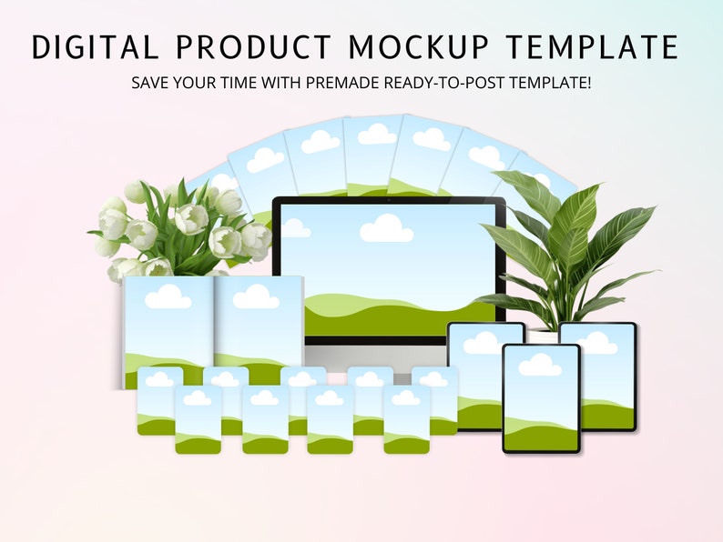 Digital Product Etsy Listing Mockup Bundle, Templates for Marketing ...