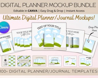 Canva Planner Mockup Templates, Journal, eBook, Course Creator (Digital Download)