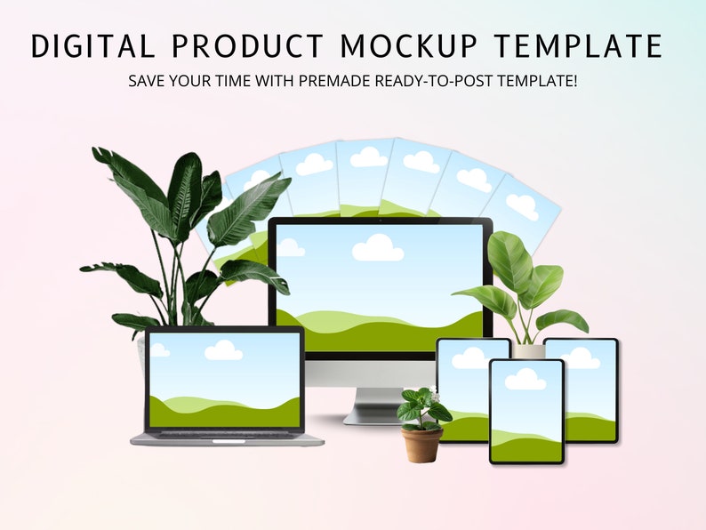 Digital Product Etsy Listing Mockup Bundle, Templates for Marketing ...