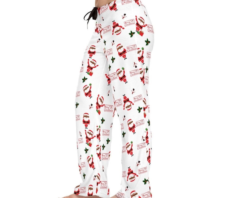 Black Santa Women's Pajama Pants/black Santa Pajamas/santa Etsy