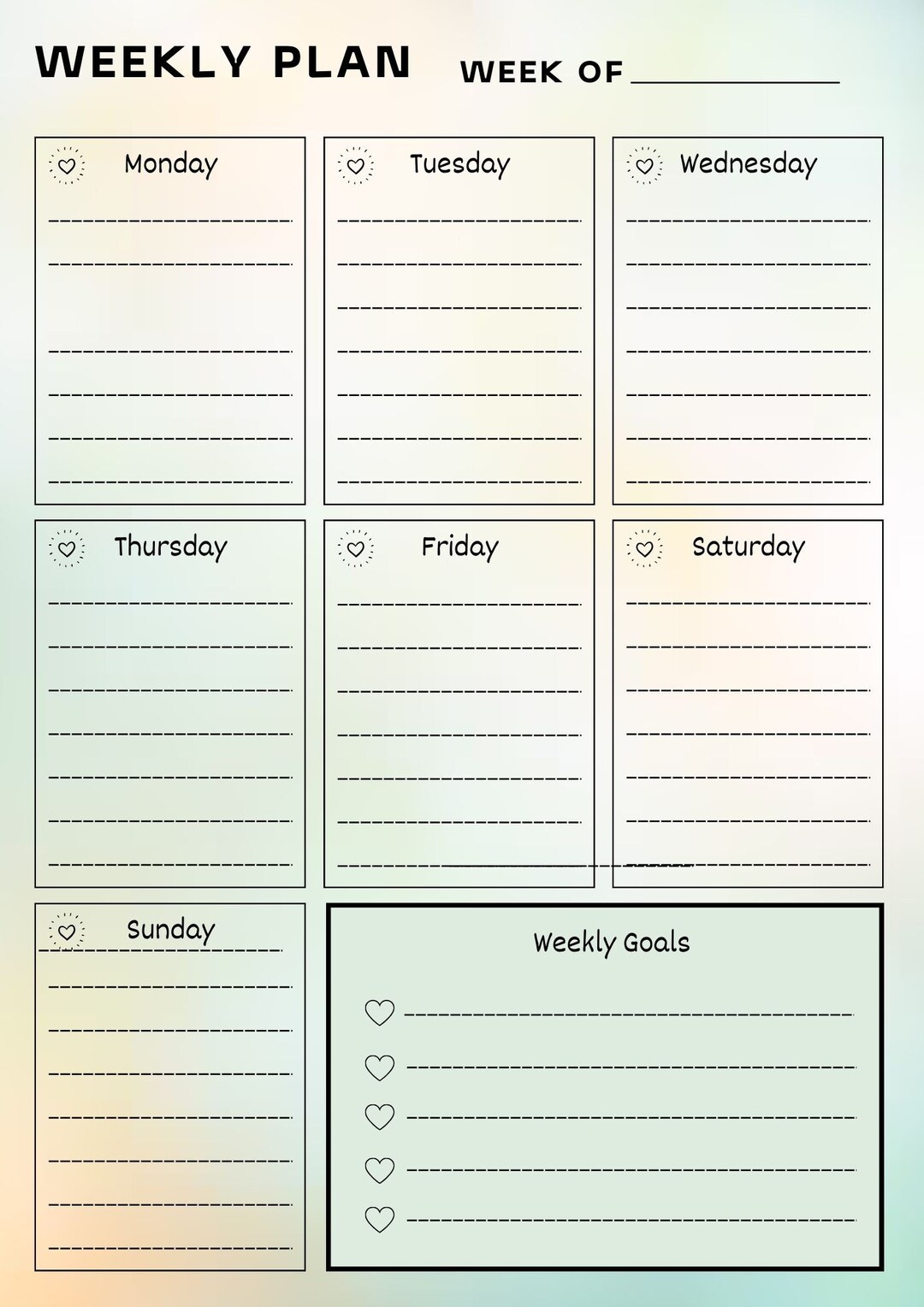 Weekly Planner Printable to Do List, 2023 Weekly Planner, Printable ...