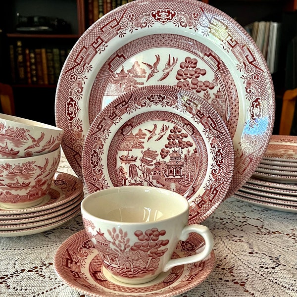 Vintage Churchill "Willow Rosa Pink" Dinnerware - Sold by Individual Piece