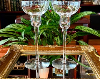 Vintage Pair of Lenox "Optika" Crystal Candle Holders