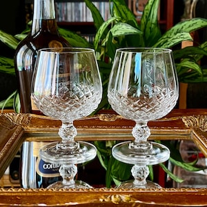 Vintage Brandy Snifters Crystal D&#39;Arques &quot;Longchamp&quot; Brandy Glasses - Set of 2