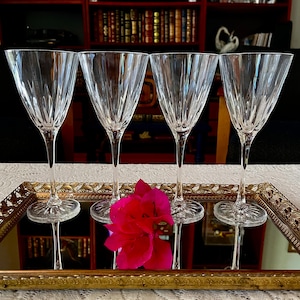 Vintage Mikasa &quot;High Point&quot; Large Crystal Wine Glasses - Set of 4