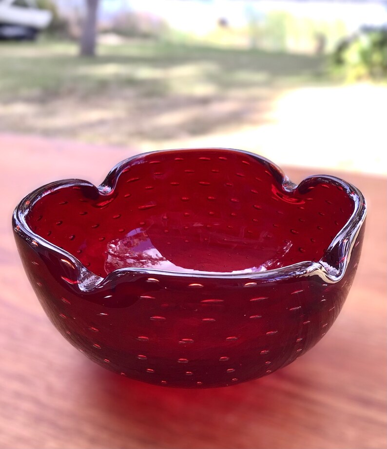 Midcentury Whitefriar's Hand Blown Controlled Bubble Art Etsy