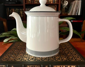 Vintage Dansk Tea or Coffee Pot "Allegro" In Gray and White