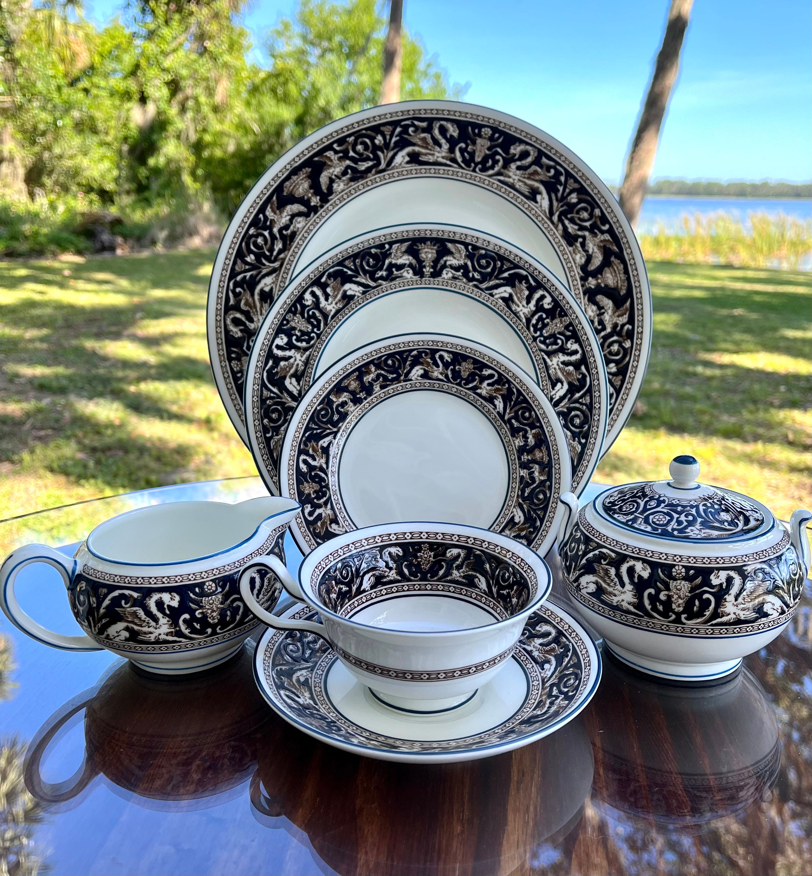 Blue Porcelaine Wedgwood Bone China Wedgwood Blue Siam Teapot
