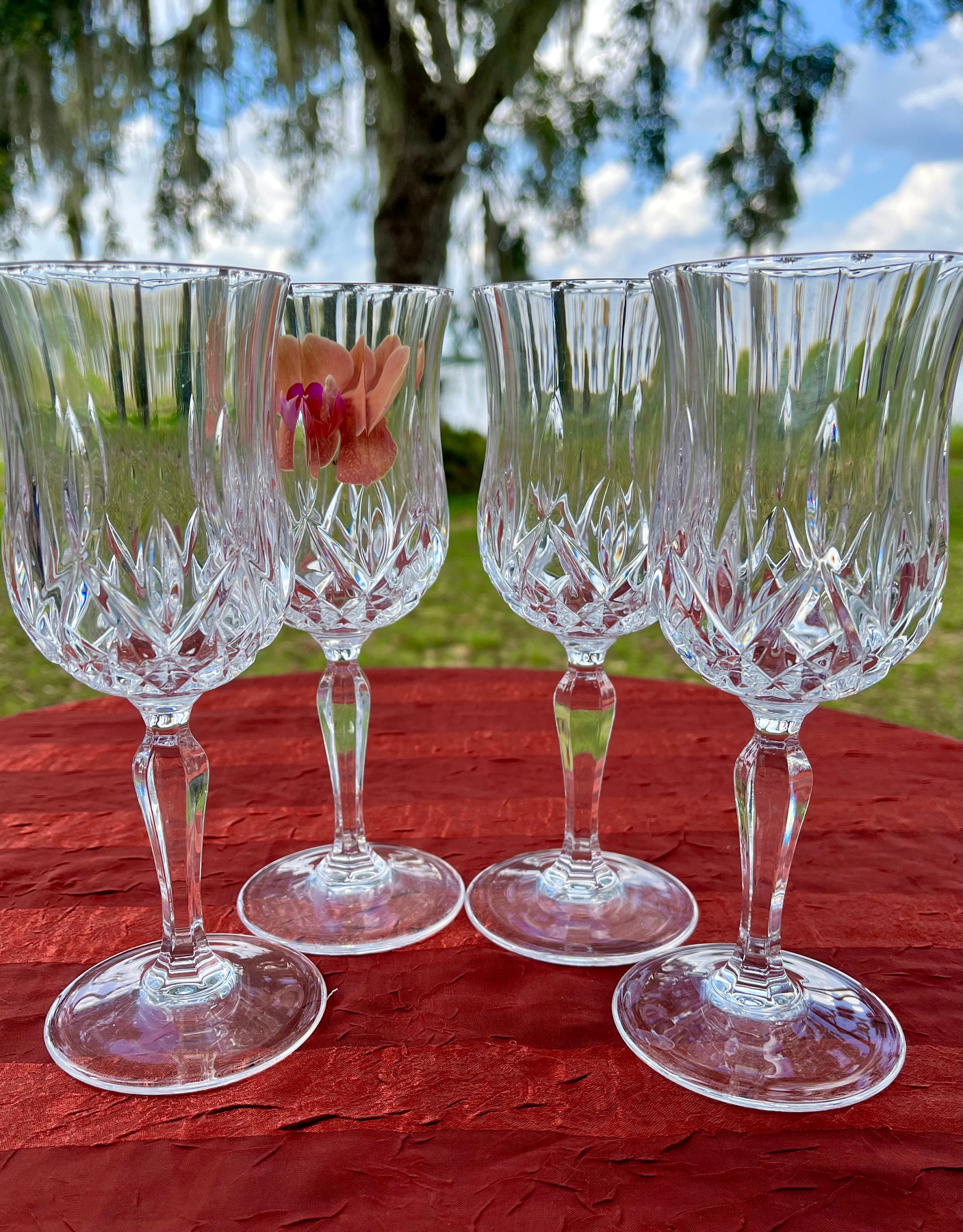 Vintage Italian Crystal Wine Glasses "opera" From Royal Crystal Rock - Set  of 4 - Etsy