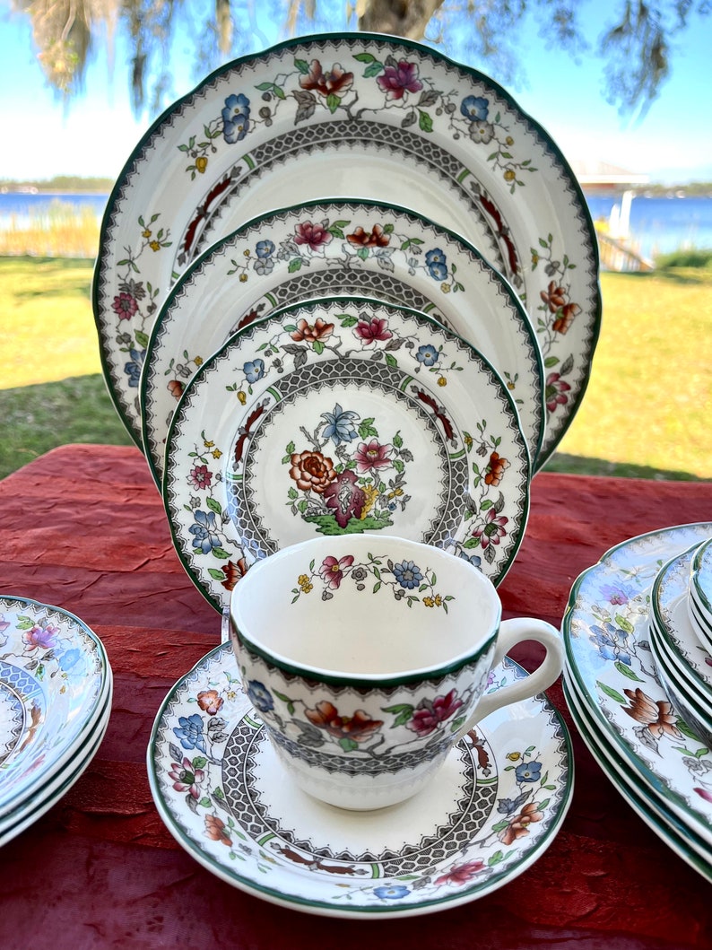 RARE Spode chinese Rose English Dinnerware sold Etsy