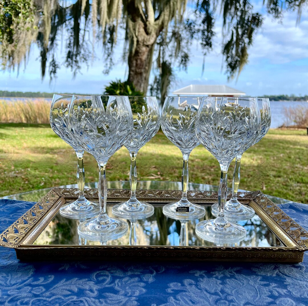 6 Vintage Noritake rothschild Crystal Wine Glasses Circa 1980 Etsy