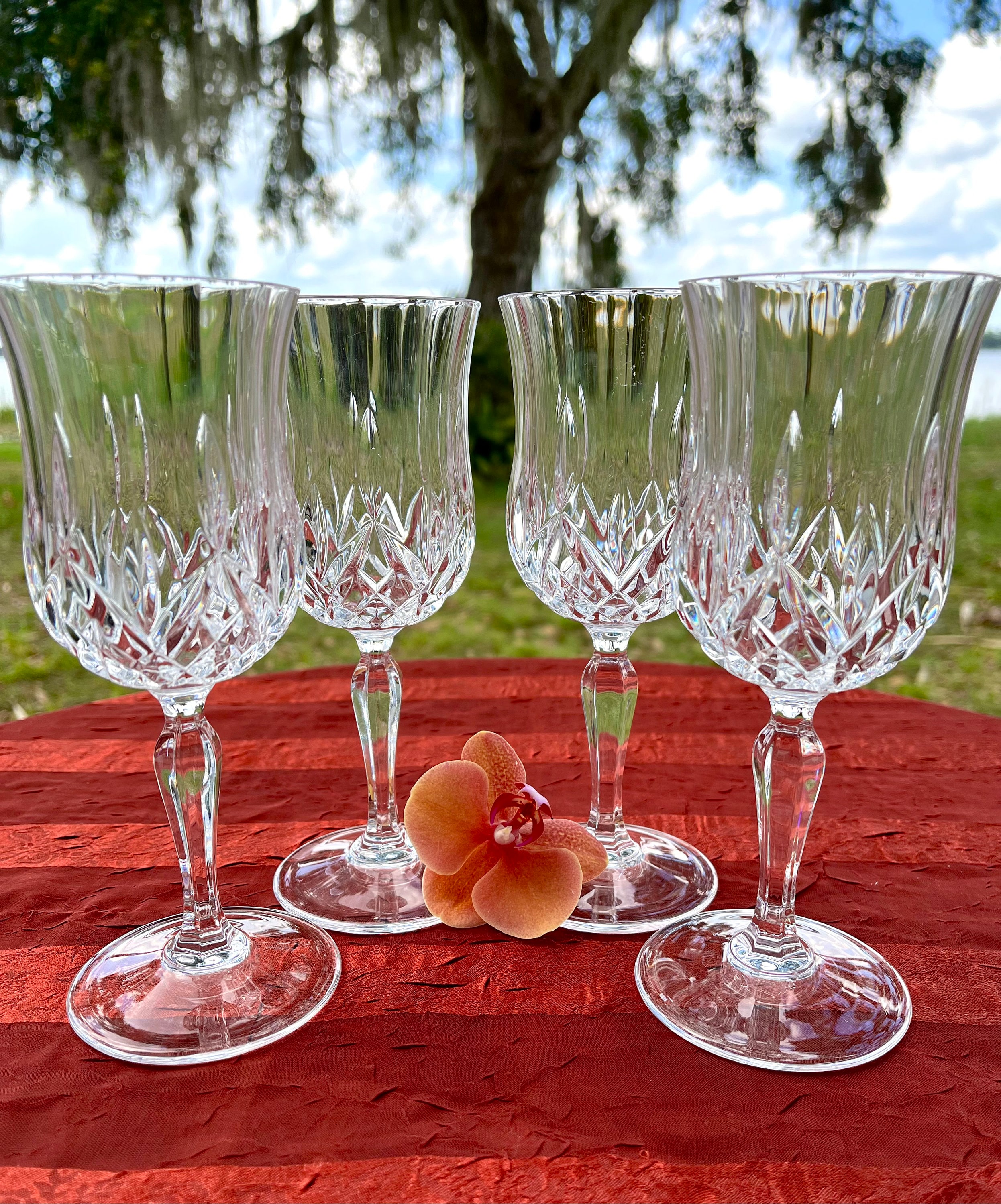 Vintage Italian Crystal Wine Glasses 