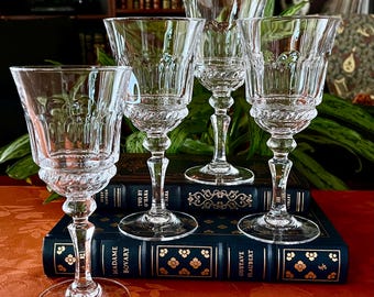 Vintage "Fontainebleau" Crystal Wine or Water Glasses From Cristal d'Arques - Set of 4