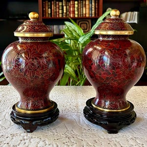 大口缸式器物　七宝焼き　倣古　置物　中国　大きい　工芸品　アンティーク Large Chinese Urns - Etsy