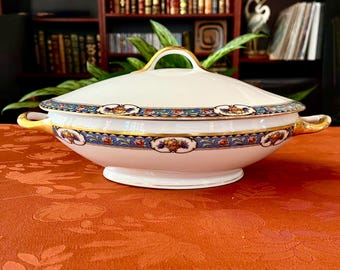 Vintage Fraureuth (Germany) Large Oval Lidded Vegetable Bowl