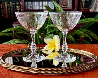 Pair of Fostoria "Chippendale" Champagne or Cocktail Coupes