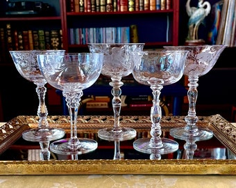 Collection of 5 Hand-Selected Vintage Mismatched Cocktail Coupes