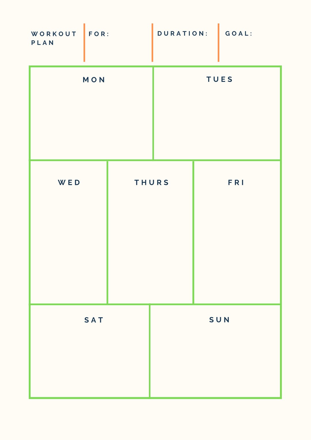 Workout Planner PDF PRINTABLE Daily Planner Daily Etsy