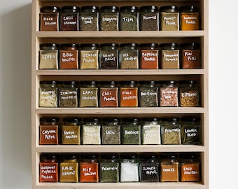 Naturalny stojak na przyprawy z 40 słoikami na przyprawy