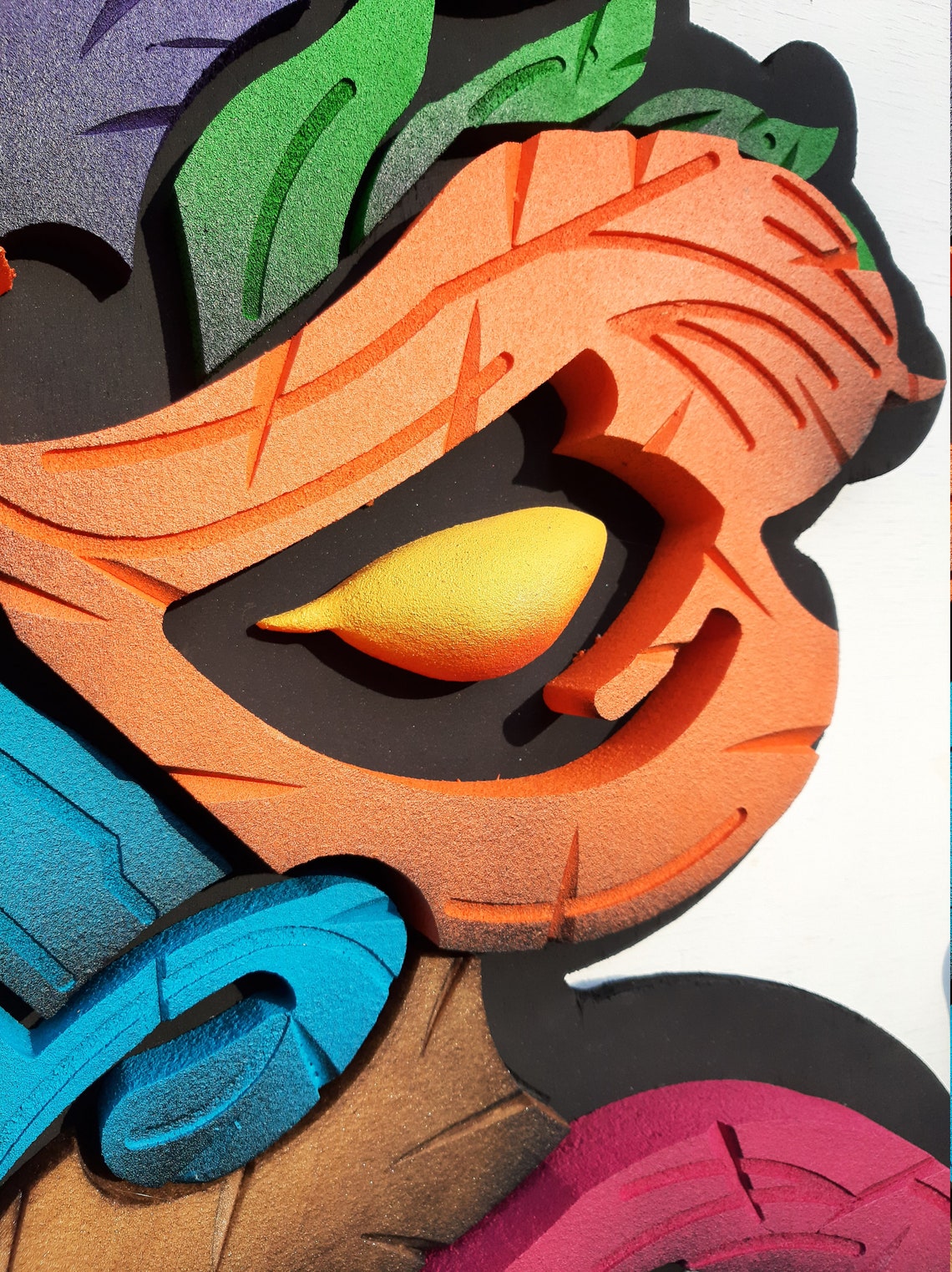 3d Painting XPS Styrofoam Artwork on Wood Dangerous Face Etsy UK