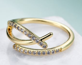 Minimalist Cross Diamond Ring