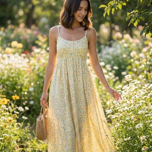 Spaghetti Cotton Maxi Dress - Etsy