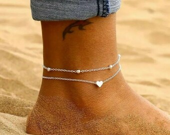 UK Women Ankle Bracelet 925 Sterling Silver Anklet Foot Chain Boho Beach Beads UK Women Ankle Bracelet 925 Sterling Silver Anklet Foot Chain Boho Beach Beads