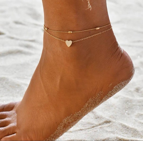Branded 14K Gold Plated Ankle Bracelets for Women Adjustable Pearl Infinity  Pineapple Layered Anklet Womens Ankle
