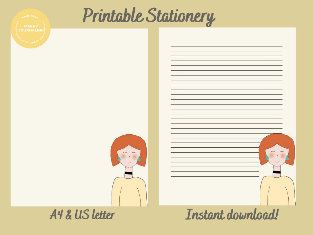 Instant Download Printable Letter Writing Pages Lined and - Etsy
