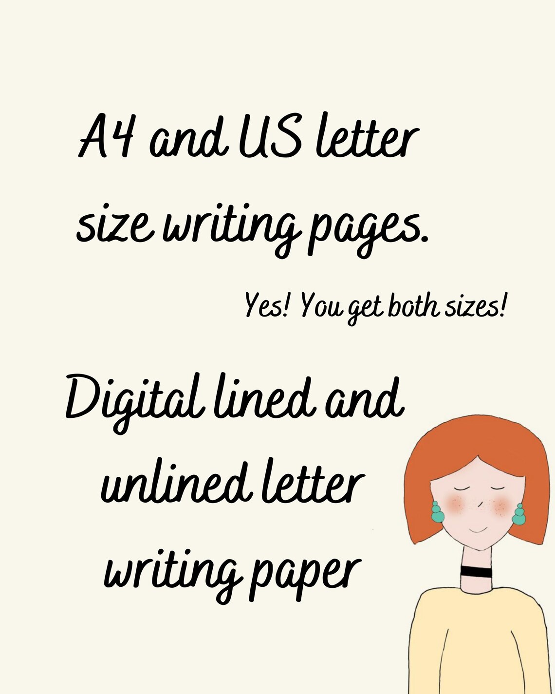 Instant Download Printable Letter Writing Pages Lined and - Etsy