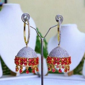 CZ Jhumka | Indian Jewelry | Pakistani Jewelry | Punjabi Jewelry Indian Earrings | Bollywood Jewelry