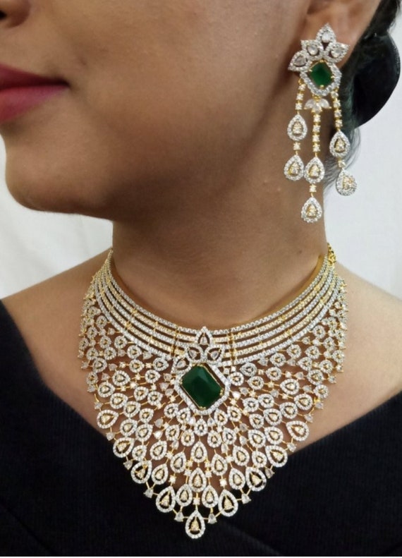 Diamond necklace set sale designs with price