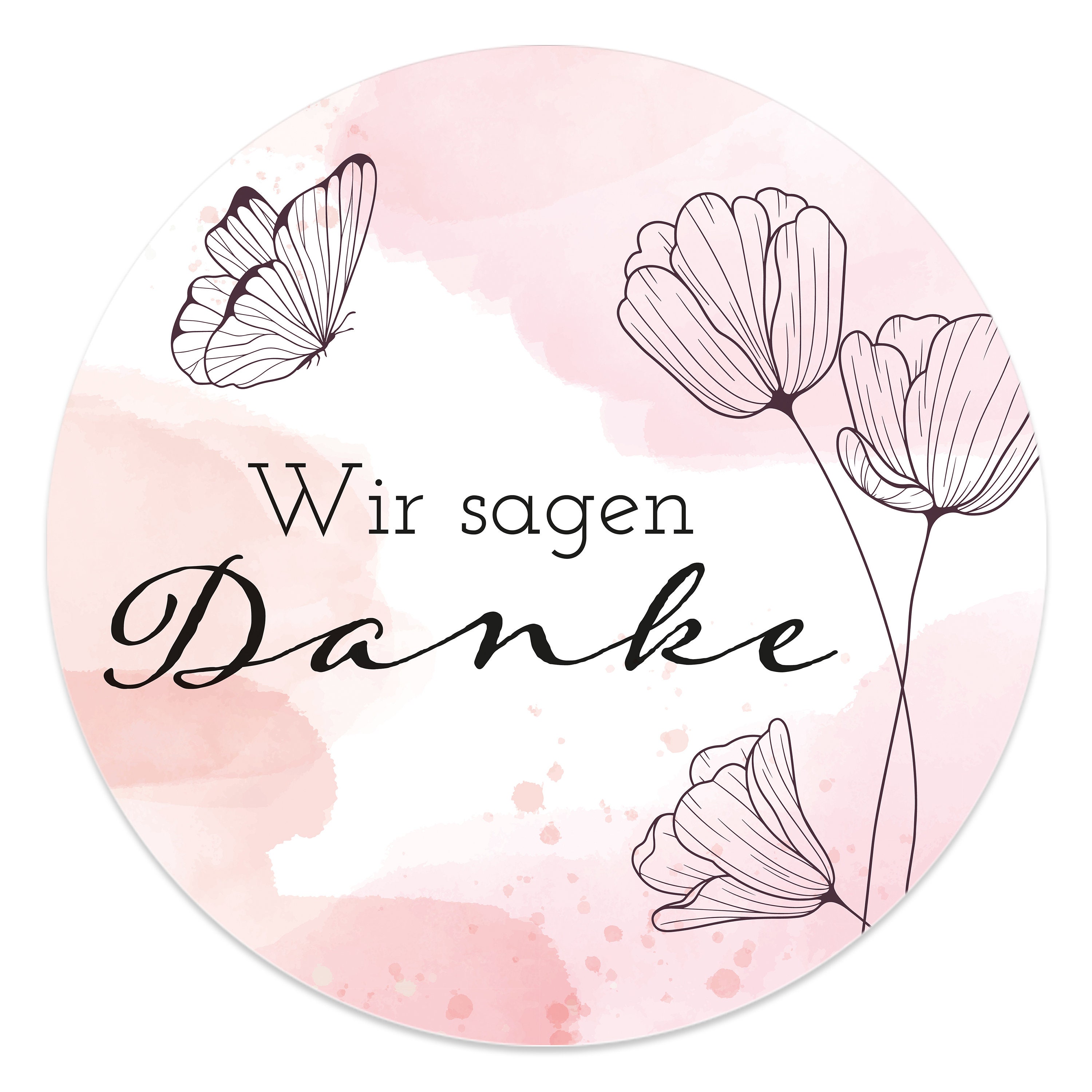 Danke Aufkleber rund 45 cm Wir sagen Danke Sticker ideal - Etsy.de