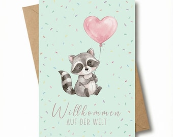 MAVANTO Birth Announcement Card with Envelope - Sweet Congratulations Card for the Birth of a Girl & Boy - Stylish Baby Card Birth Announcement