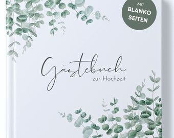 MAVANTO Wedding Guest Book with Blank Pages - High-quality wedding guest book for unforgettable memories (Eucalyptus)