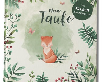 MAVANTO Taufbuch mit Fragen zum Ausfüllen für Mädchen & Jungen - Hochwertiges Gästebuch Meine Taufe für Erinnerungen, Glückwünsche und Fotos