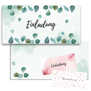MAVANTO Einladungskarten Hochzeit, Standesamt, Geburtstag, Taufe etc. - Blanko Einladungskarten Set für feierliche Anlässe DIN lang Format