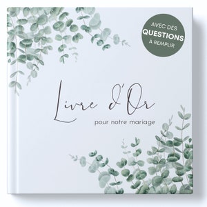 Livre d'or pour le mariage with questions à remplir - Livre d'or mariage de haute qualité pour des souvenirs inoubliables