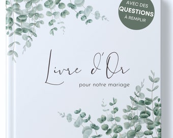 Livre d'or pour le mariage avec questions à remplir - Livre d'or mariage de haute qualité pour des souvenirs inoubliables