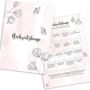 Bruiloftsbingokaarten met elk 16 taken - leuk bruiloftsspel waarmee gasten elkaar kunnen leren kennen (50x stuks)