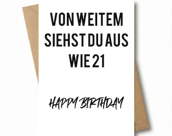 MAVANTO birthday card with envelope - Funny birthday greeting card