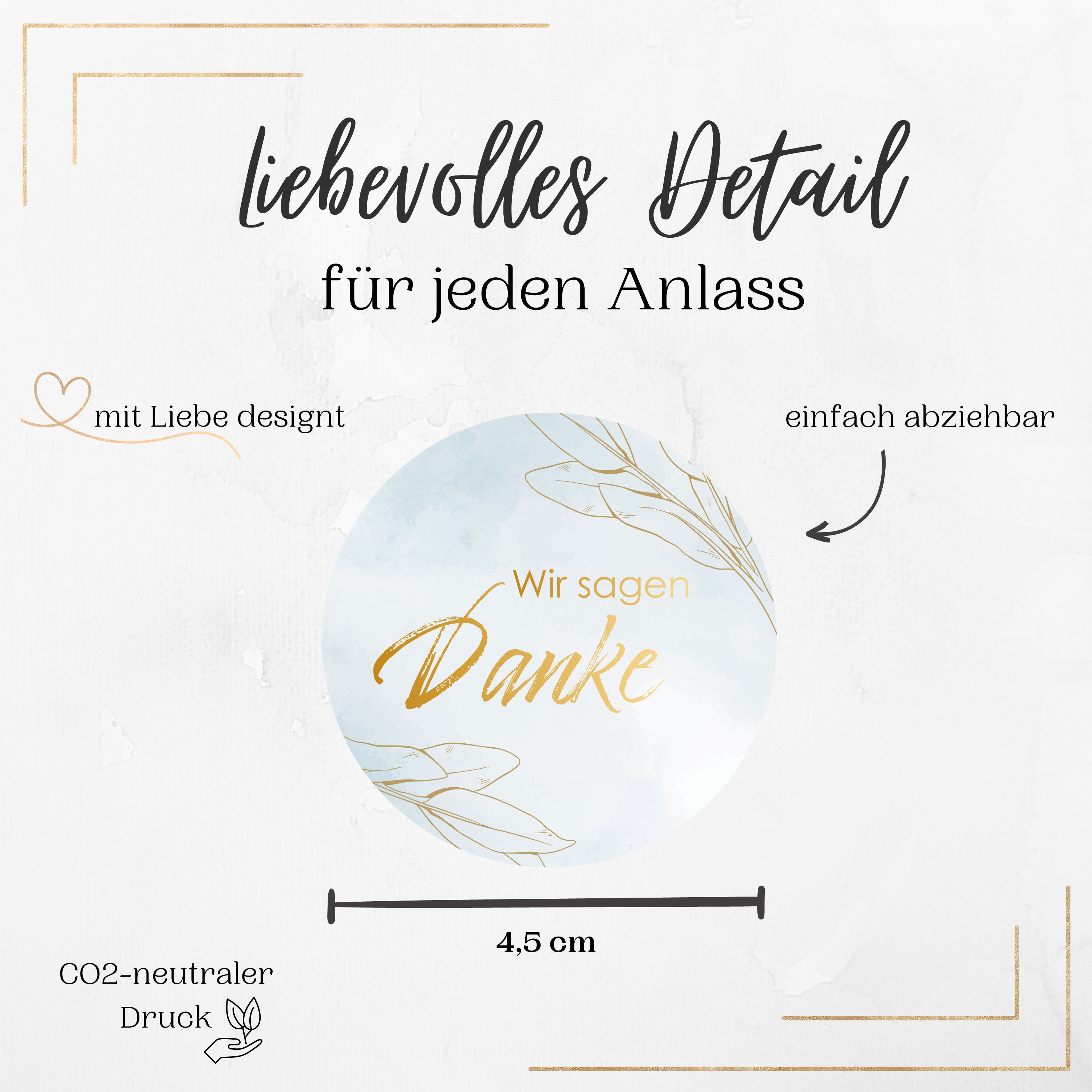 Dankeschön Aufkleber Danke Aufkleber Rund 4,5 Cm - 20x Eisblätter Design  Für Hochzeit \u0026 Geburtstag Runde Sticker Dankeschön, image size:3000x3000