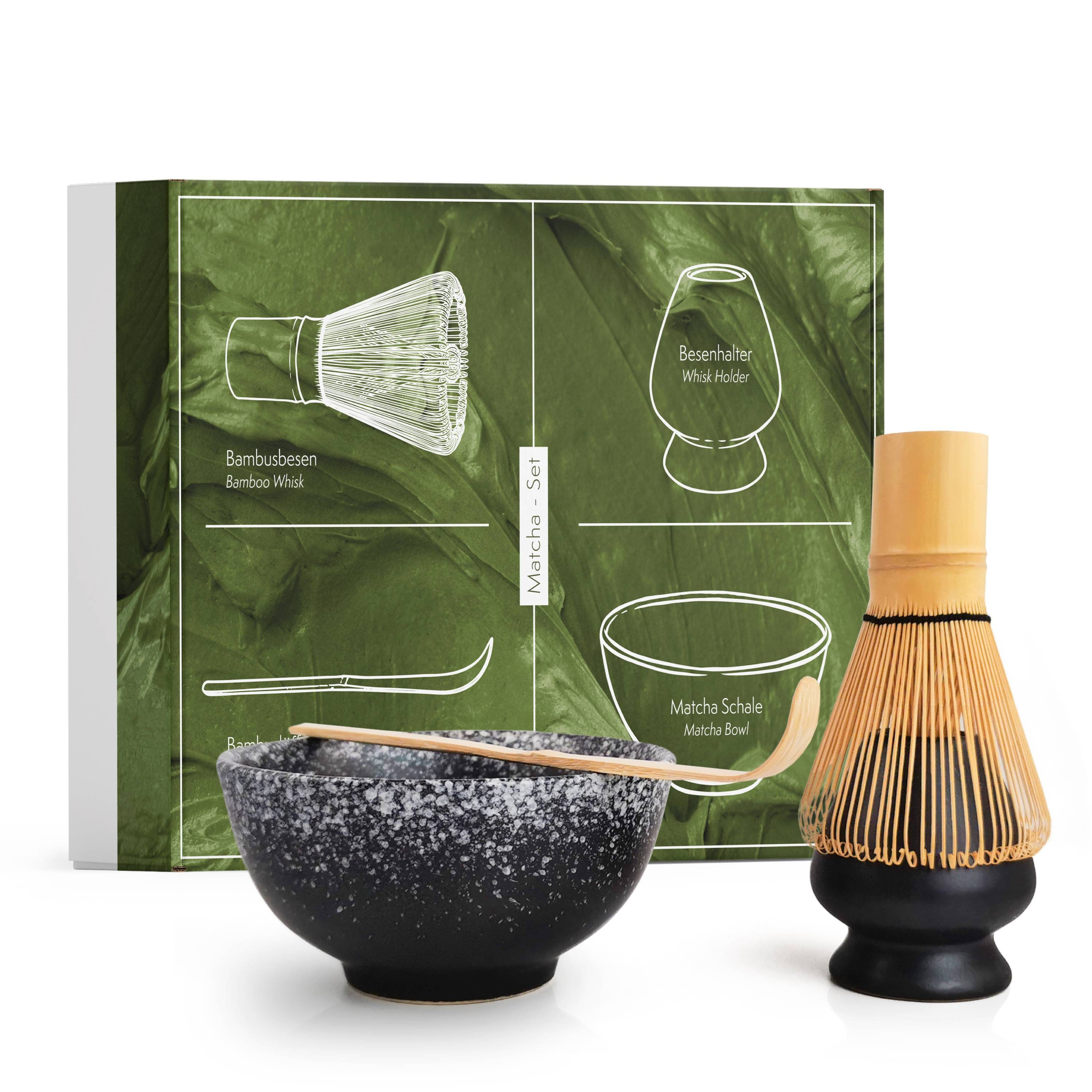 Matcha Set Consisting of Broom, Bowl, Spoon and Broom Holder