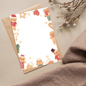 Papier à lettres de Noël DIN A4 A5 imprimé des deux côtés - jeu de papier à lettres vierge pour étiqueter et imprimer des invitations de vacances 50x feuilles