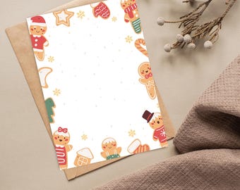 Christmas stationery DIN A4 A5 printed on both sides - blank stationery set for writing and printing holiday invitations 50x sheets